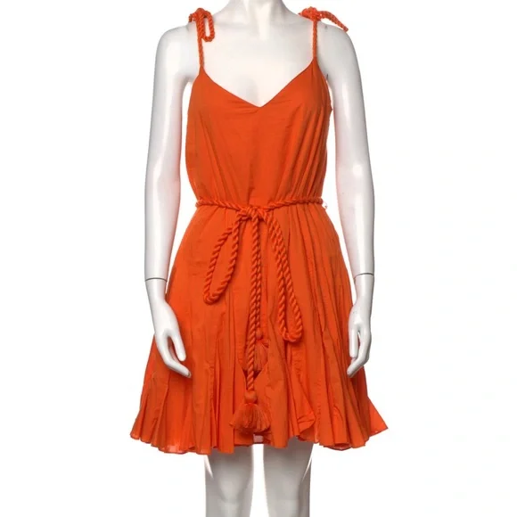 rhode orange dress V-Neck Mini Dress